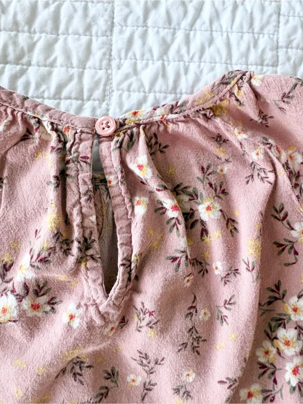 Old Navy Dusty Pink Floral Long-Sleeve Peasant Top - Toddler Girls Size 2T